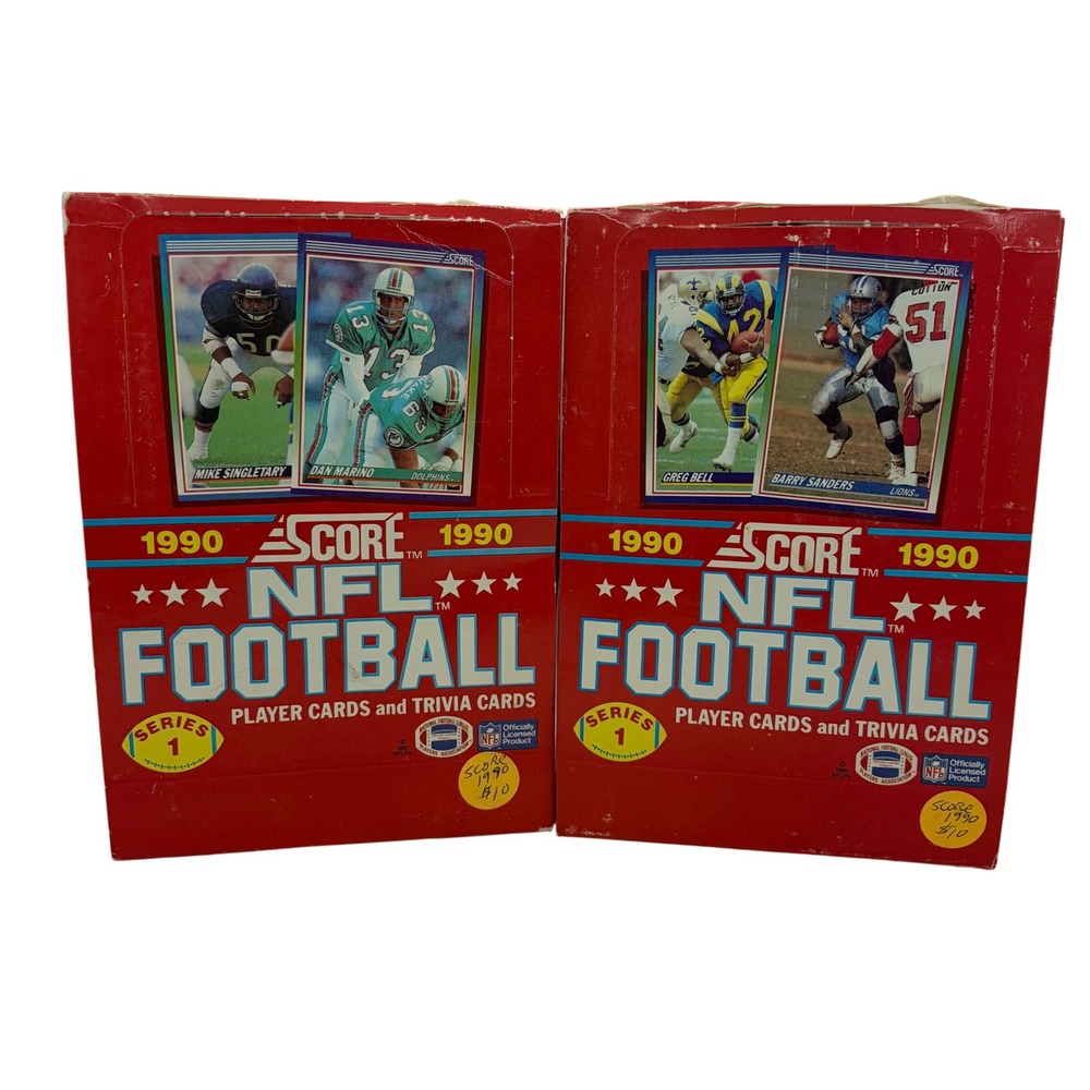 2 1990 Score NFL Football Series 1 Wax Boxes Sealed Packs Barry Sanders Marino